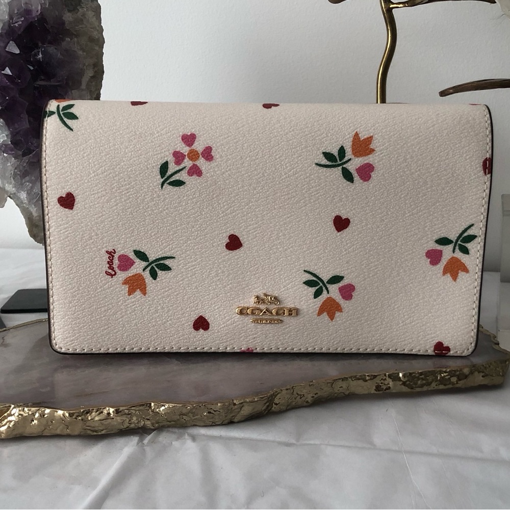 New Coach Anna Clutch/Crossbody in Petal Print - Picture 7 of 13
